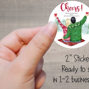Christmas Portrait Gift Labels, Personalized Christmas Gift Stickers, Merry Christmas Labels, Couple Christmas Gift Tags, Christmas gifting