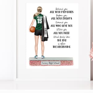 Abschlussfeier 2025 Senior Night Basketball Custom Portrait | Personalisierte Senior Print | Herzlichen Glückwunsch | Herzlichen Glückwunsch grad | Jahrgang 2026