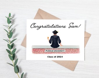 Graduation 2024 Mens Custom Card | Personalized Graduation Card | Greeting Card | Congrats | Congratulations Grad | Class of 2025 Card