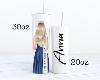 The Original Personalized Pageant Skinny Tumbler | Travel Cup | Pageant Keepsake, Pageant Gown Keepsake, Illustration, Queens, Sister Queens