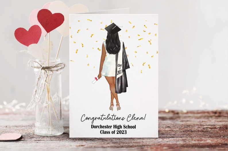 Graduation 2024 Custom Portrait Card Personalized Graduation Card Congrats Congratulations Class of 2023 Card Bild 1