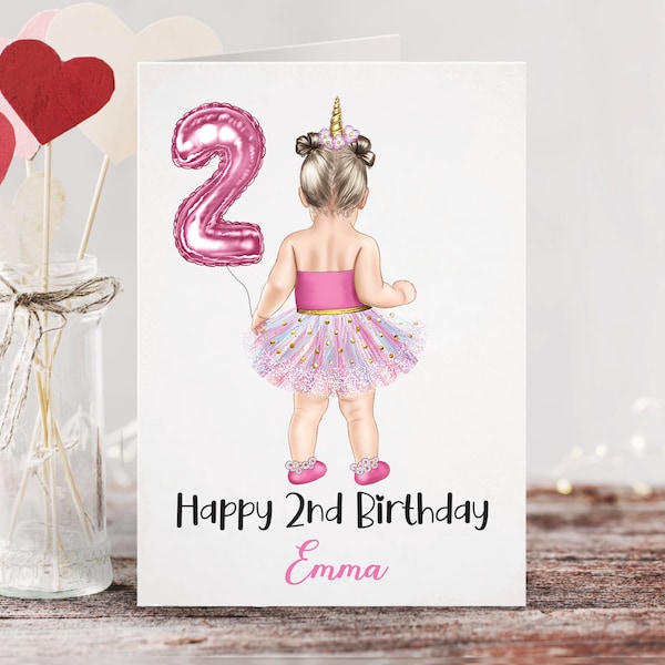 Children's First Birthday Card | Personalized Kids Birthday Card | Greeting Card | 2nd | Baby | Grandchild | Niece Nephew Card | Toddler