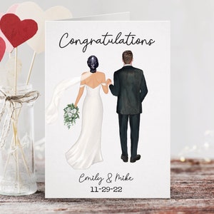 Wedding Custom Portrait Card | Personalized Husband Wife Card | Greeting Card | Congrats | Congratulations Wedding | Bachelorette Shower