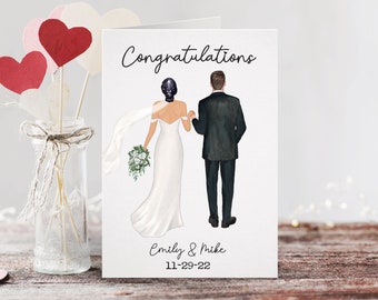 Wedding Custom Portrait Card | Personalized Husband Wife Card | Greeting Card | Congrats | Congratulations Wedding | Bachelorette Shower
