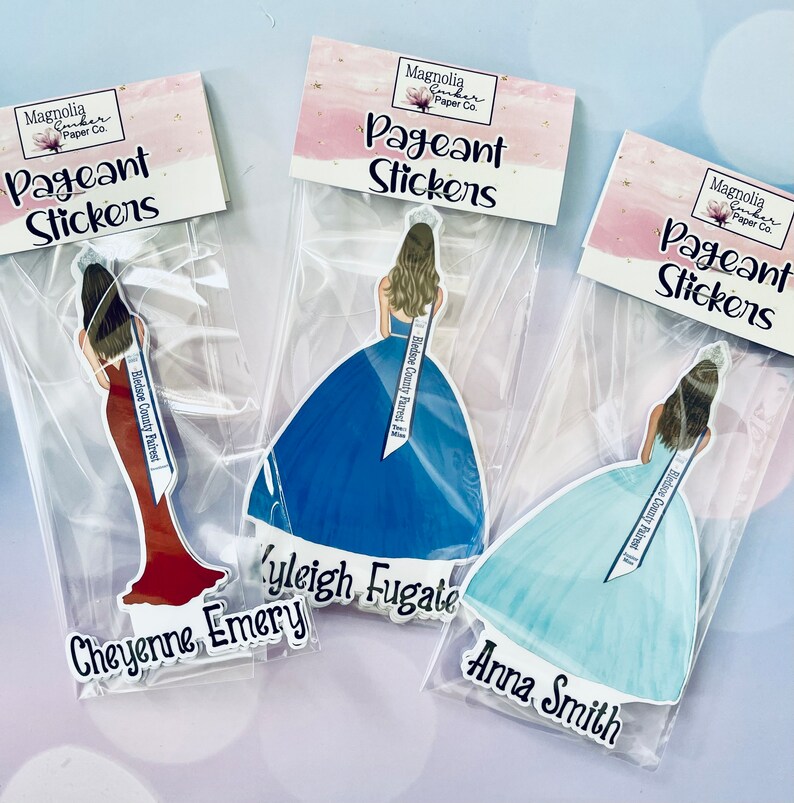 Personalized Pageant Girl Portrait Sticker Pageant Gifts Etsy