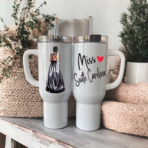 The Original Personalized Pageant 40oz Tumbler | Travel Cup | Pageant Keepsake, Pageant Gown Keepsake, Illustration, Queens, Sister Queens