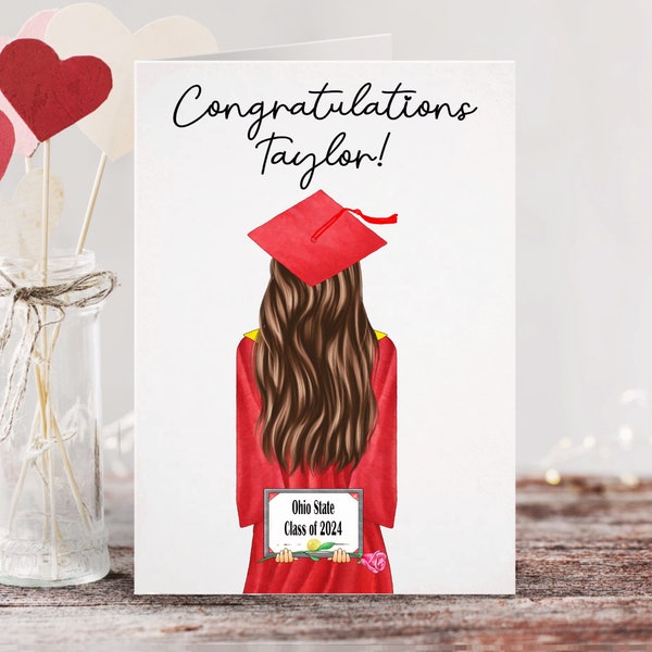 Graduation 2024 Custom Card | Personalized Graduation Card | Greeting Card | Congrats | Congratulations Grad | Class of 2024 Card