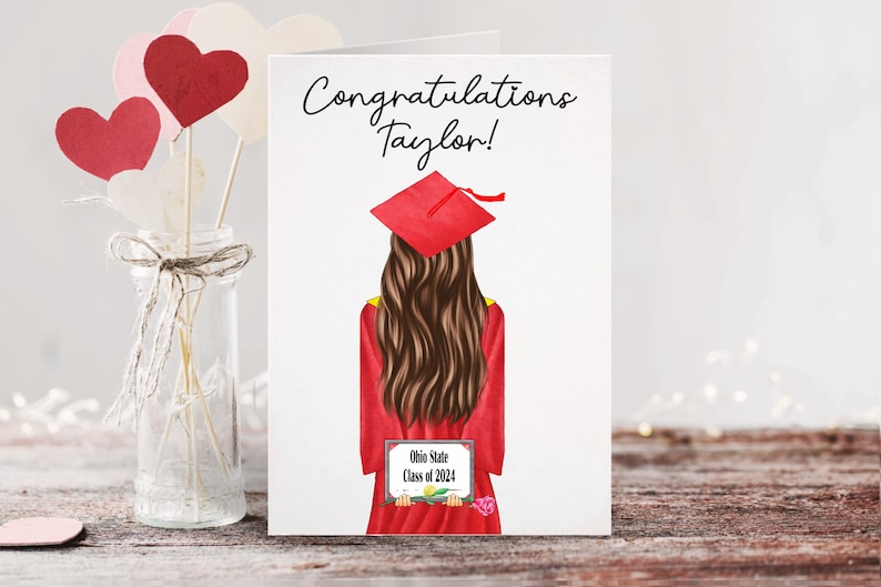 Graduation 2024 Custom Card Personalized Graduation Card Greeting Card Congrats Congratulations Grad Class of 2024 Card image 1