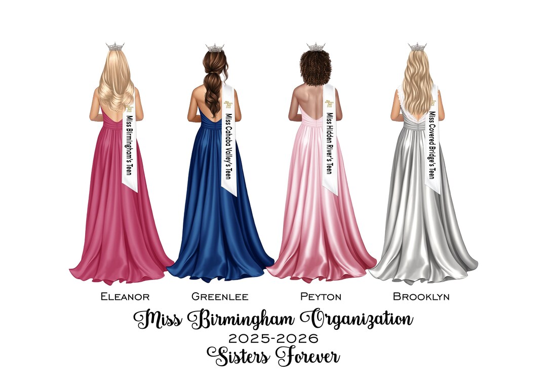 Personalized Robe Pageant Personalized Pageant Sisters DIGITAL Portrait of Our Girls, Pageant ...