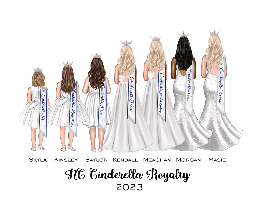 Personalized Pageant Sisters DIGITAL Portrait of Seven Girls, Pageant ...
