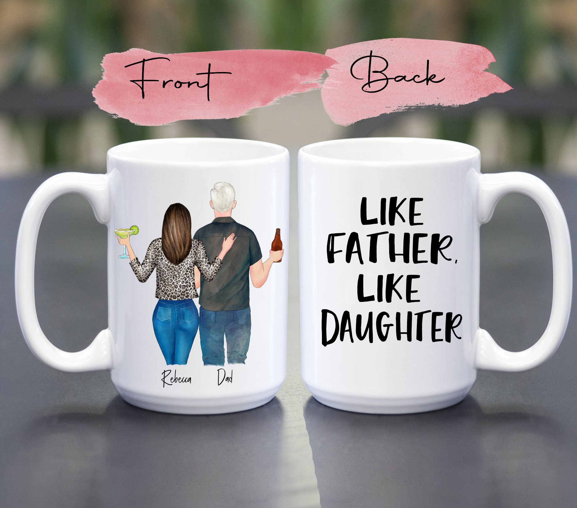 Like Father Like Daughter Personalized Ceramic Coffee Mug Etsy