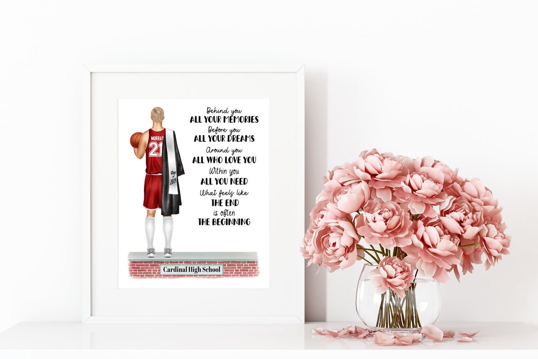 Graduation 2025 Basketball Custom Portrait | Personalized Senior Print ...