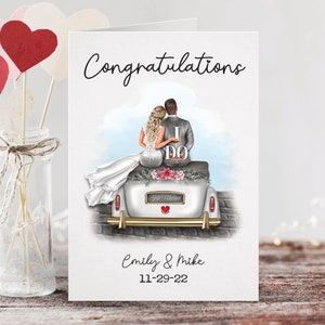 Wedding Custom Portrait Card | Personalized Husband Wife Card | Greeting Card | Congrats | Congratulations Wedding | Bachelorette Shower
