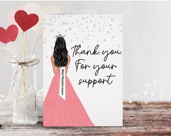 Personalized Pageant Stationary Set of Folded Note Cards | Custom Notecard Stationery for Gifts & Thank You Notes | Digital Illustration