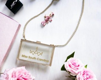 Personalized Pageant Title Holder Acrylic Stadium Bag | Purse | Pageant Keepsake, Pageant Gift, Queens, Sister Queens, Miss America Gift
