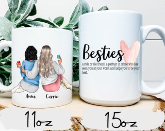 Personalized BFF Sister Best Friend Mug | Coffee Cup | Bestie Valentine | BFF Birthday Gift | BFF Mug | Best Friend Mug | Best Friend Gift
