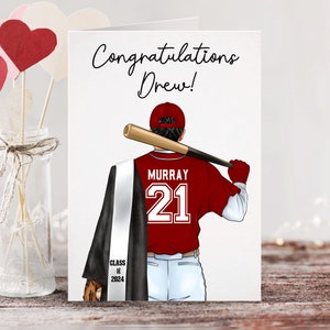 Graduation 2025 Baseball Custom Card | Personalized Graduation Card | Senior Night | Congratulations Grad | Class of 2026 Card | Senior