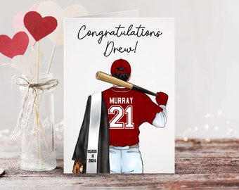 Graduation 2024 Baseball Custom Card | Personalized Graduation Card | Congrats | Congratulations Grad | Class of 2024 Card | Senior