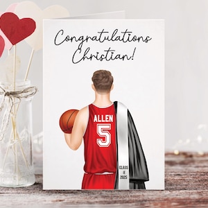 Graduation 2025 Basketball Custom Card | Personalized Graduation Card | Congrats | Congratulations Grad | Class of 2026 Card | Senior