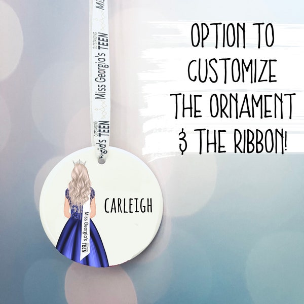 Pageant Program Title Ceramic Ornament | Personalized Queen Ornament | Custom Ornament | Christmas Ornaments