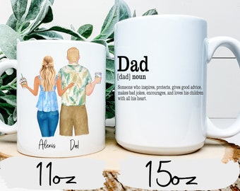 Tumbler for Dad | Definition of Dad | Personalized Stainless Travel Coffee Mug Tumbler Custom for Dad gift, Father's day, birthday, Wedding