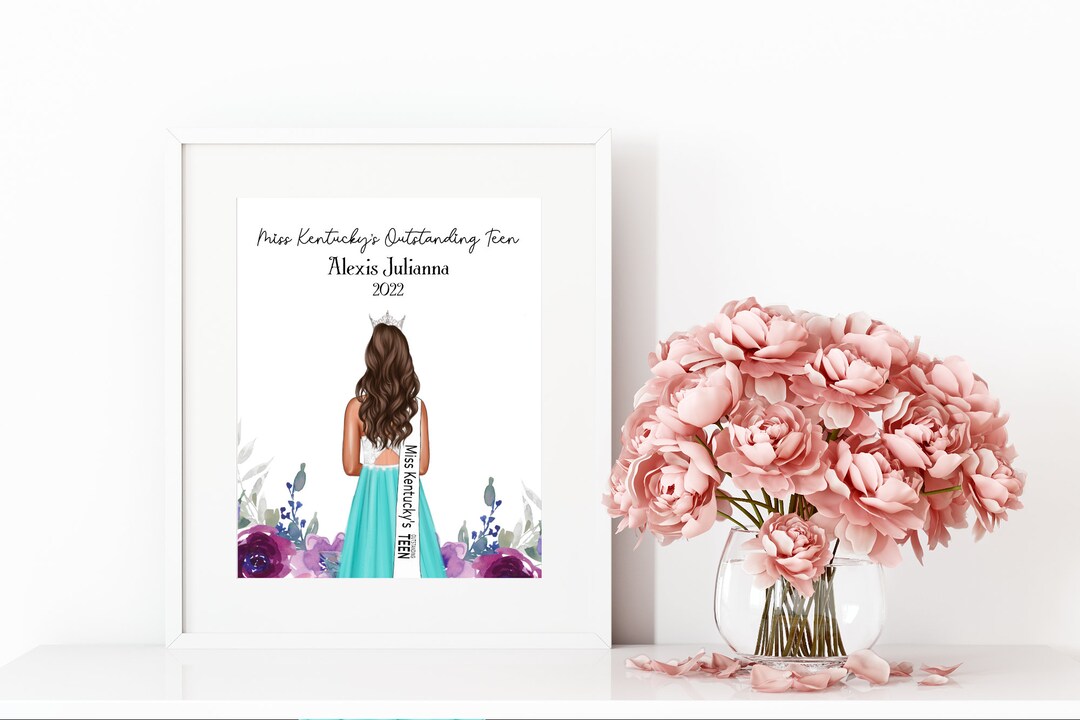 Personalized Pageant Portrait Digital Pageant Keepsake, Pageant Gown ...