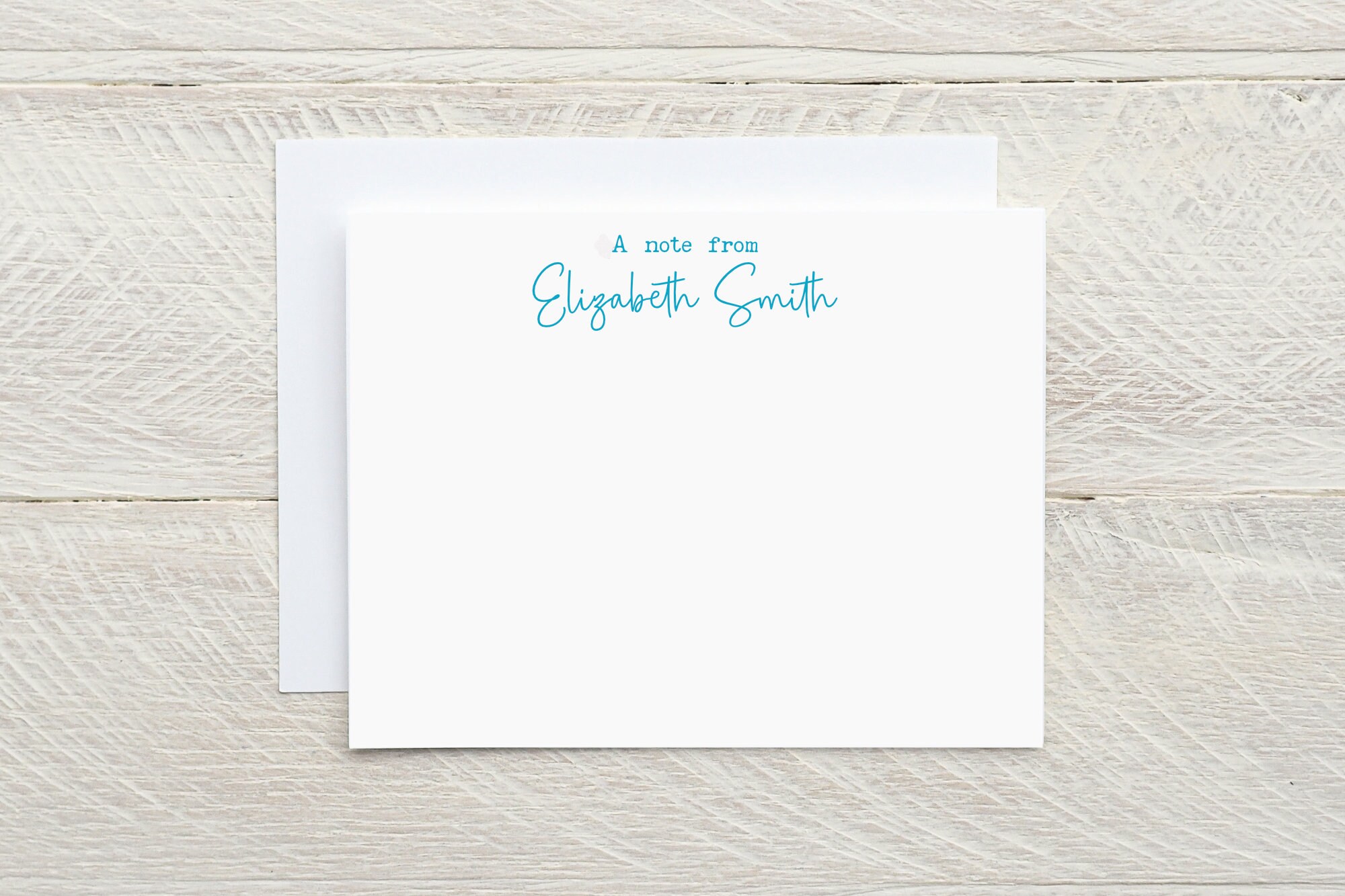 Personalized A Note From Script Cards Set of Flat Stationery Note Cards ...