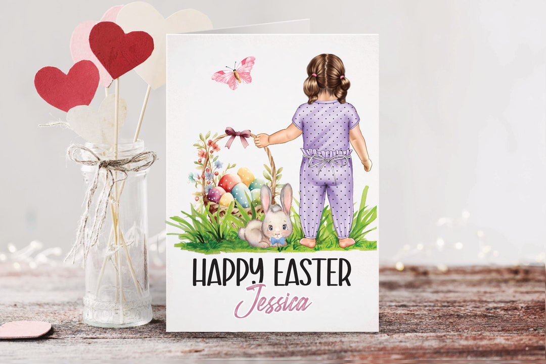 Children's Easter Card Personalized Kids Easter Card Greeting Card — free download
