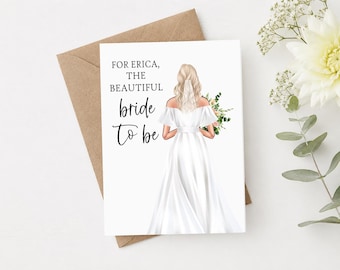 Wedding Custom To The Beautiful Bride to Be Card | Personalized Bridesmaid Maid of Honor Card | Congrats | Congratulations | Bridal Shower