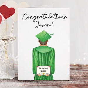 Graduation Senior Night 2025 Male Custom Card | Personalized Graduation Card | Congrats | Congratulations Grad | Class of 2026 Card