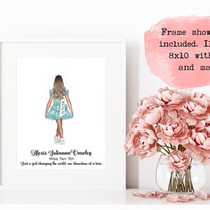 Personalized Pageant Portrait 5x7 | 8x10 Pageant Keepsake, Pageant Gown Illustration | Custom Pageant Gift | Queens | Sister Pageant