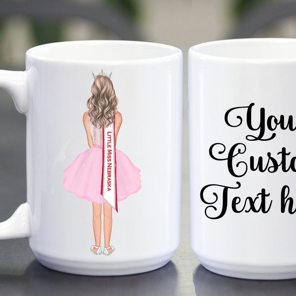 Personalized Pageant Mug | Coffee Cup | Pageant Keepsake | Pageant Gown Keepsake | Pageant Gown Illustration | Queens | Sister Queens