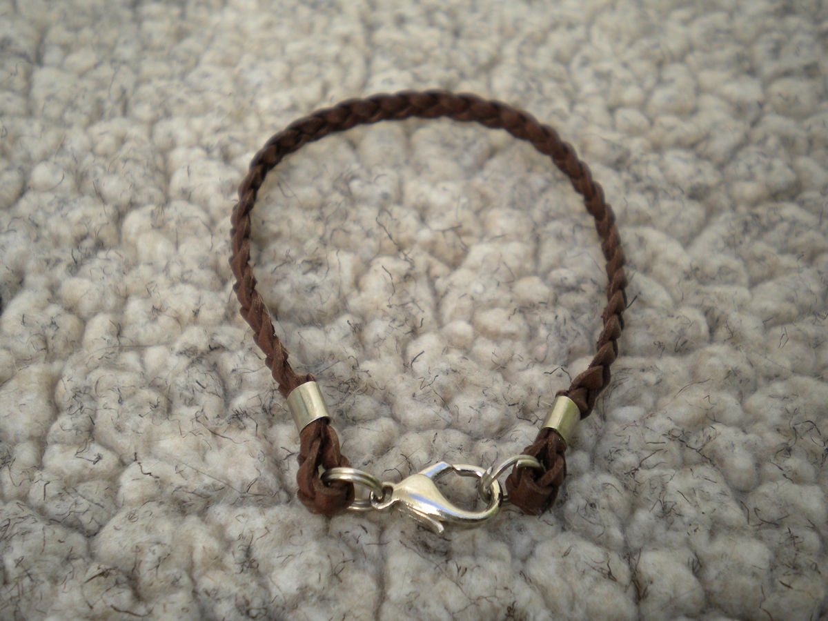 1/4 Braided Leather Bracelet Braided Leather Anklet Etsy