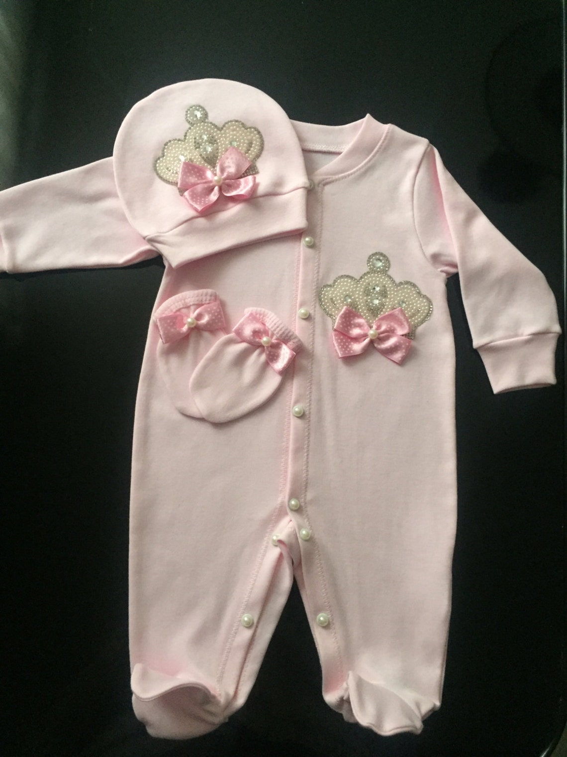 Newborn Take Home Outfit Baby Girl Coming Home Outfit Baby Etsy