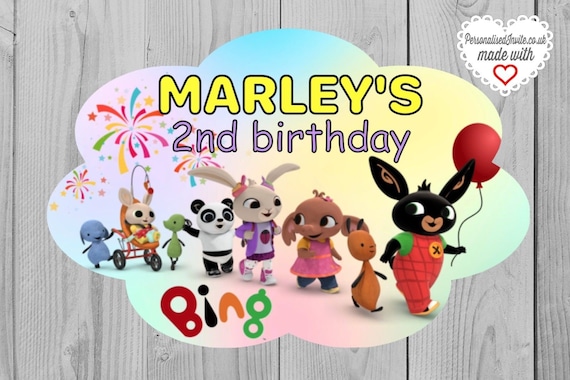 Toddler themed decor Cbeebies x1 Bunny Bing Flop Party box Birthday loot bag