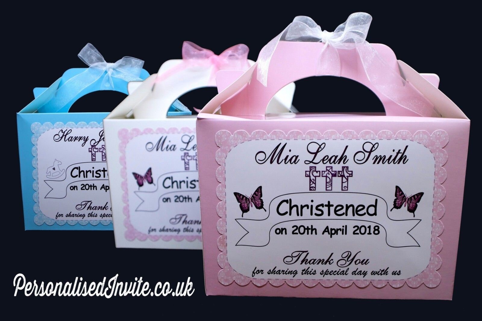 Christening / Baptism Party Boxes Candy bags. Personalised Etsy