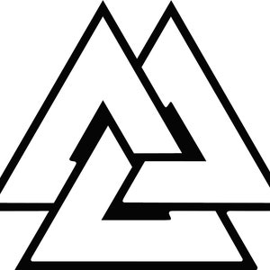 Valknot Wikinger Symbol Vinyl Aufkleber , Fensteraufkleber , Autoaufkleber , Aufkleber