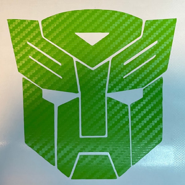 Transformers Autobots lime green carbon fiber textured Vinyl Decal / car decal / window decal.