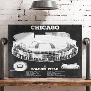 Chicago Bears Stadium Seating Chart Soldier Field Vintage Etsy