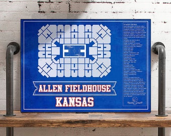 Kansas Jayhawks Allen Fieldhouse Seating Chart College | Etsy