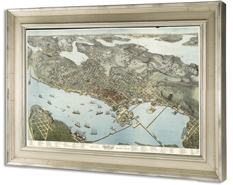 Old Seattle Map Etsy