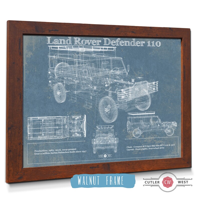 Land Rover Defender 110 Blueprint Vintage Auto Patent Print Etsy