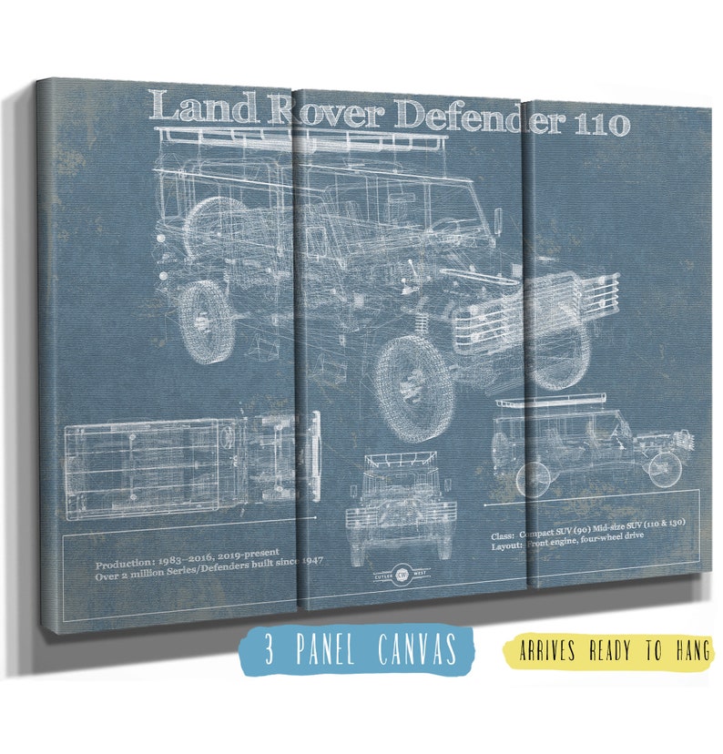 Land Rover Defender 110 Blueprint Vintage Auto Patent Print Etsy