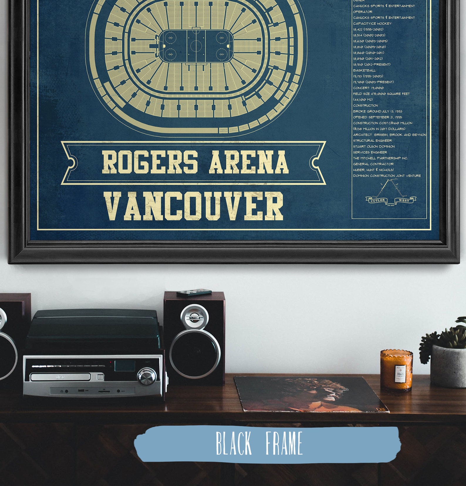 Vancouver Canucks Rogers Arena Seating Chart Vintage Hockey Etsy