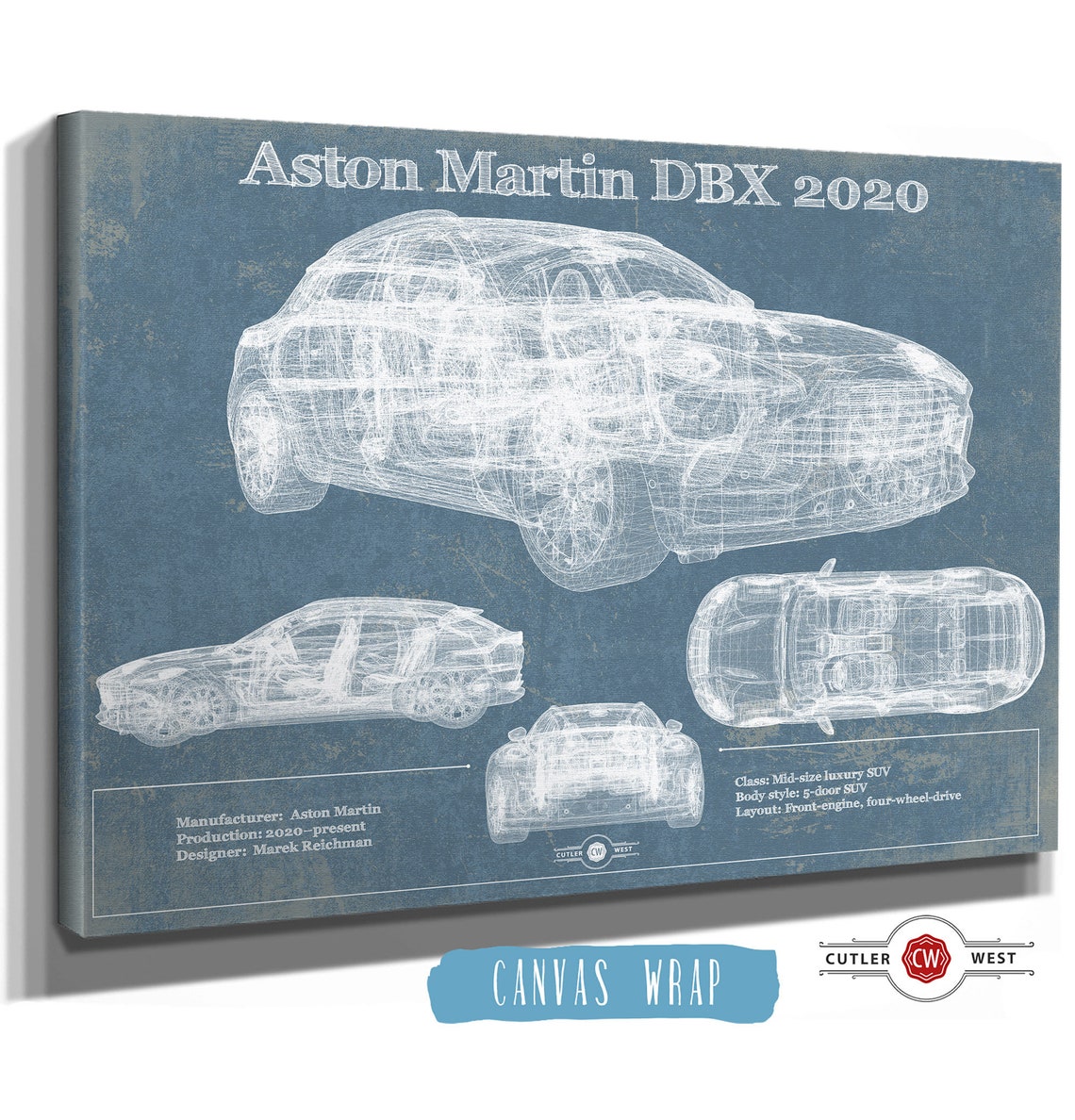 Aston Martin DBX 2020 Blueprint Vintage Auto Print | Etsy