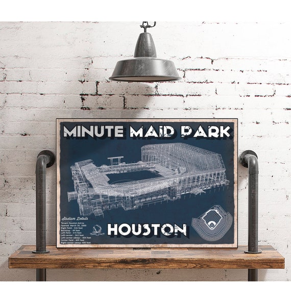 Houston Astros Minute Maid Park Team Color Vintage Baseball | Etsy