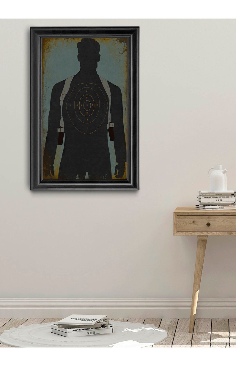 Gun Target Wall Art Shooting Target Vintage Framed Print Etsy