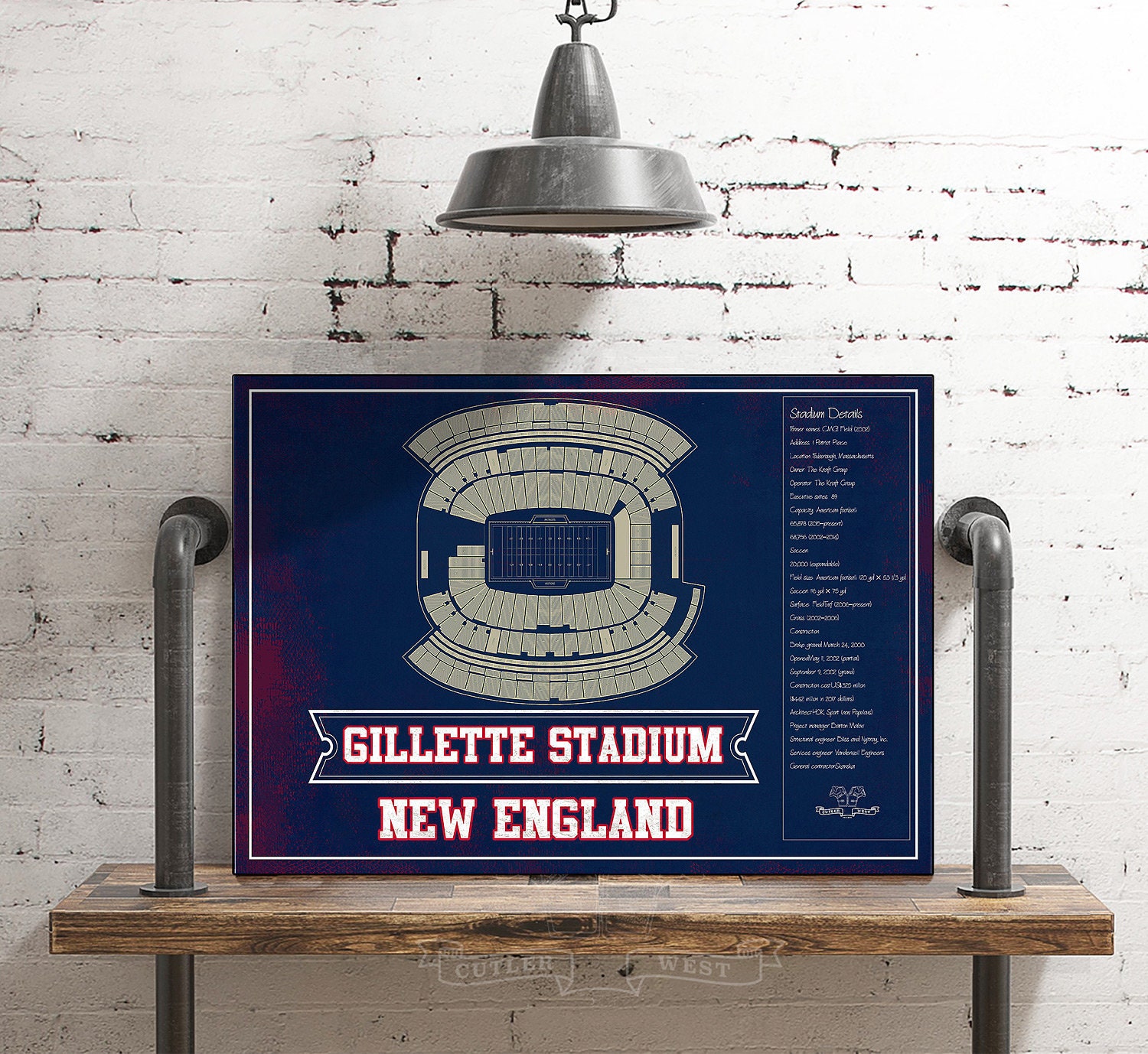 New England Patriots Gillette Stadium Seating Chart Vintage | Etsy