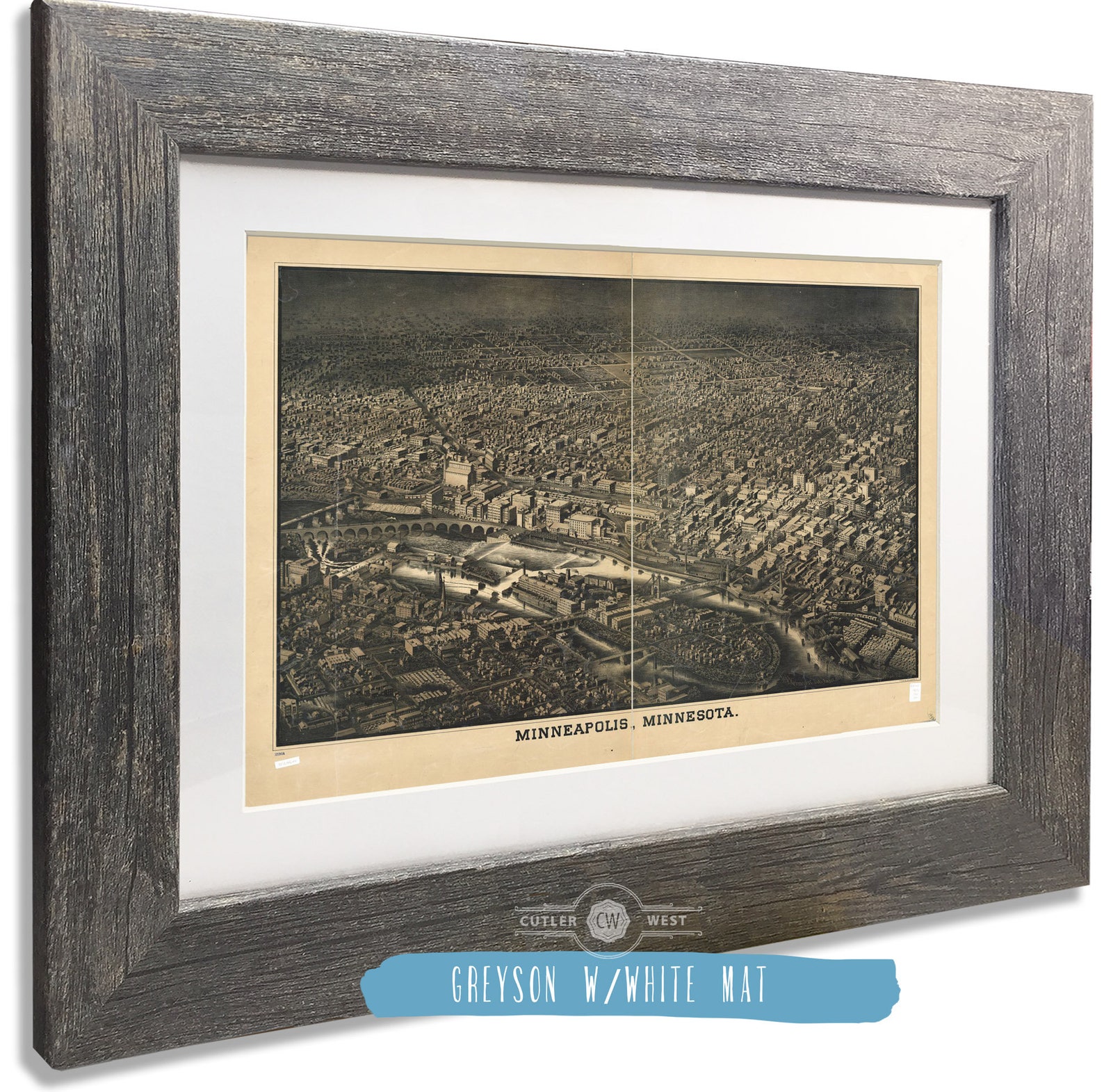 Minneapolis Minnesota Vintage Framed Map Print Etsy