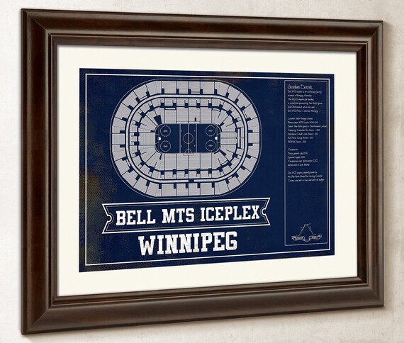 Winnipeg Jets Bell MTS Iceplex Seating Chart - Vintage Hockey Print
